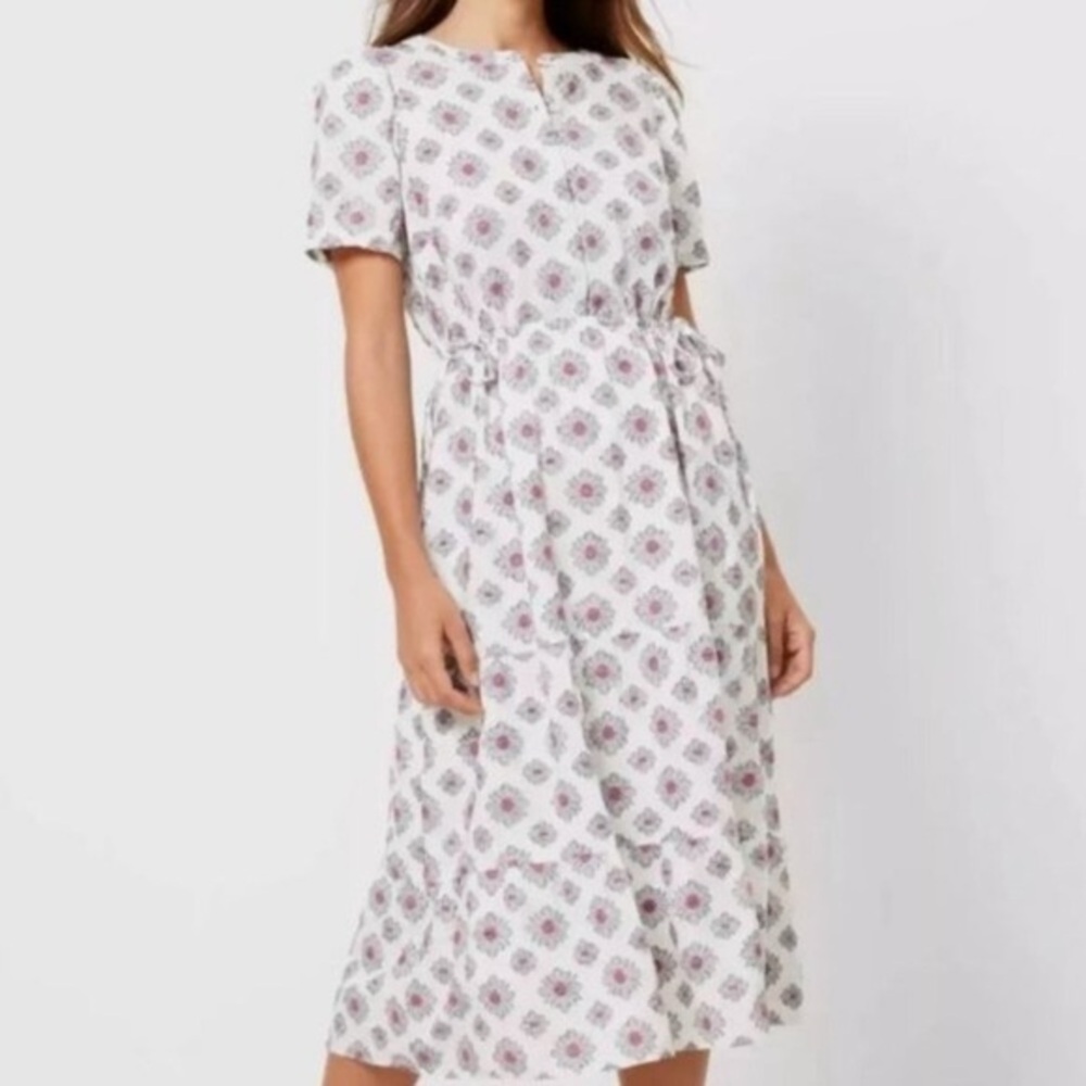 Floral Print White Dress